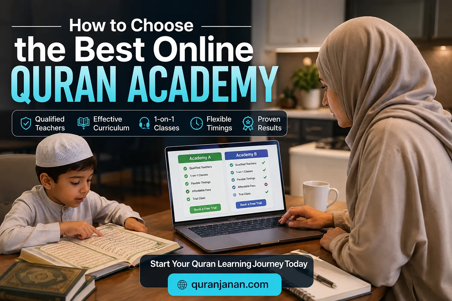  parent comparing options to find the best online Quran academy