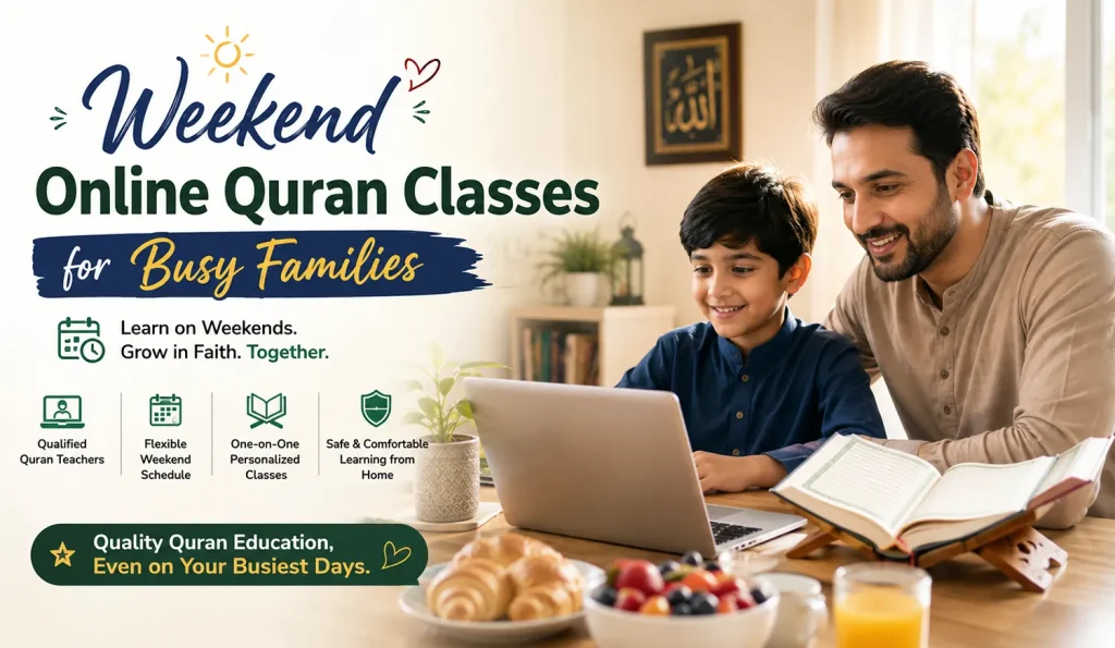 weekend online quran classes during a relaxed Saturday morning at home